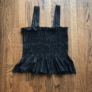 Alpha and Omega peplum scrunch top